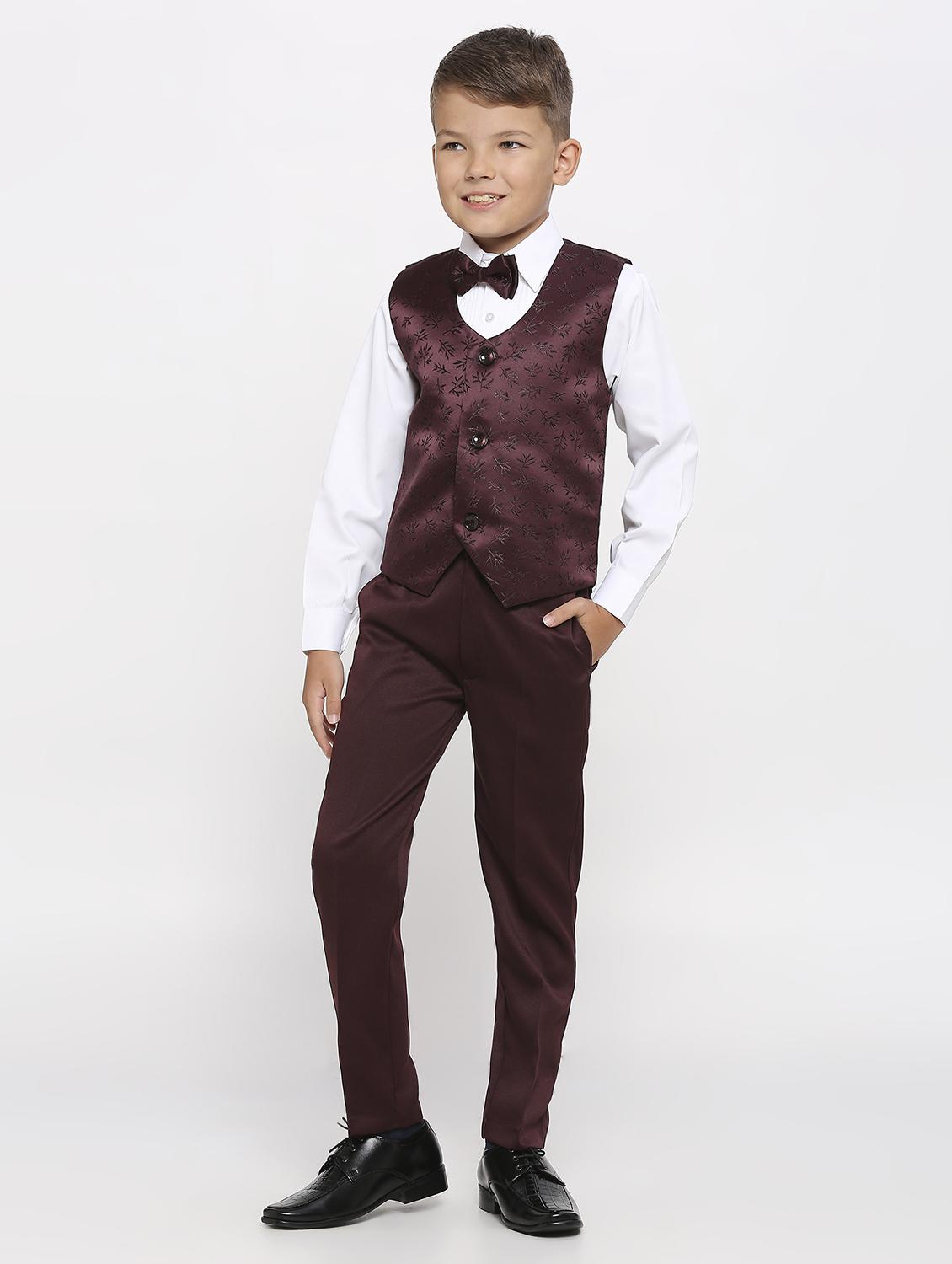boys solid with work 5 piece suit set - 21057647 - Standard Image - 3