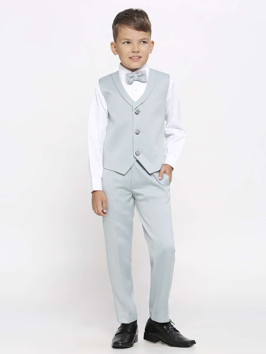 boys solid with work 5 piece suit set - 21057648 -  Standard Image - 3