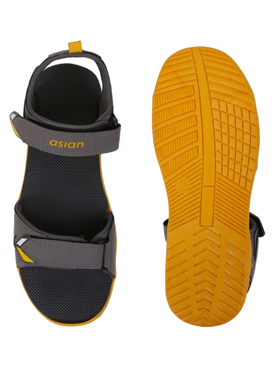 grey synthetic & mesh back strap floaters - 21057701 -  Standard Image - 3