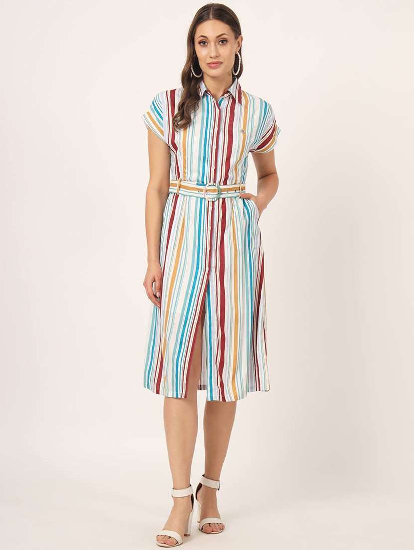 women white striped printed dress - 21057896 - Zoom Image - 0
