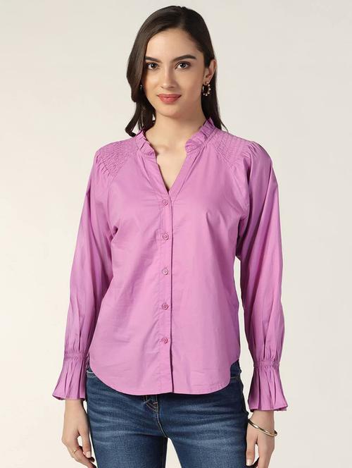 purple solid regular shirt - 21058019 -  Standard Image - 0