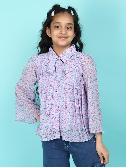 lavender printed cotton top - 21058103 - Standard Image - 0
