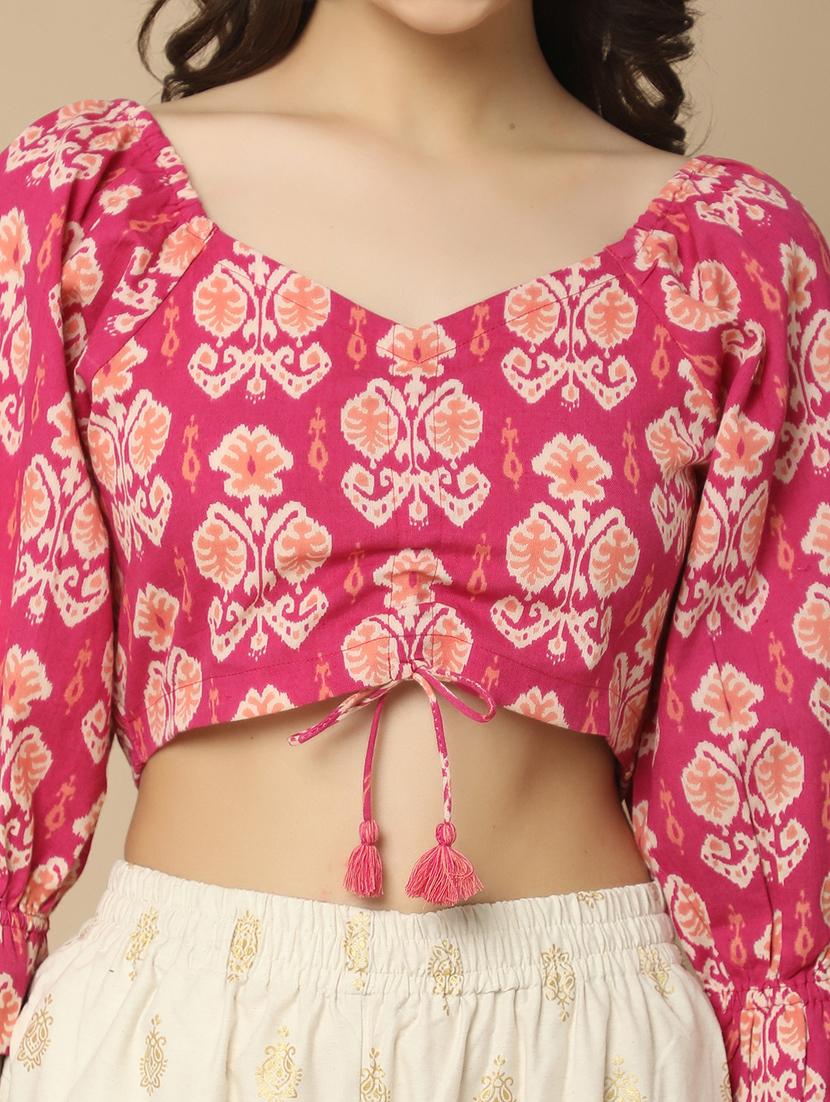 pink cotton crop top - 21058153 - Standard Image - 5