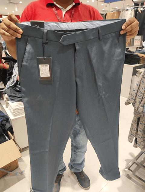 navy blue poly viscose formal trousers - 21058213 - Zoom Image - 0