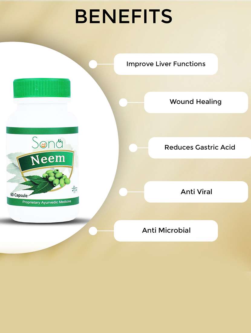sona neem capsule for clean and clear life- 60 capsule(pack of 1) - 21058335 - Standard Image - 3