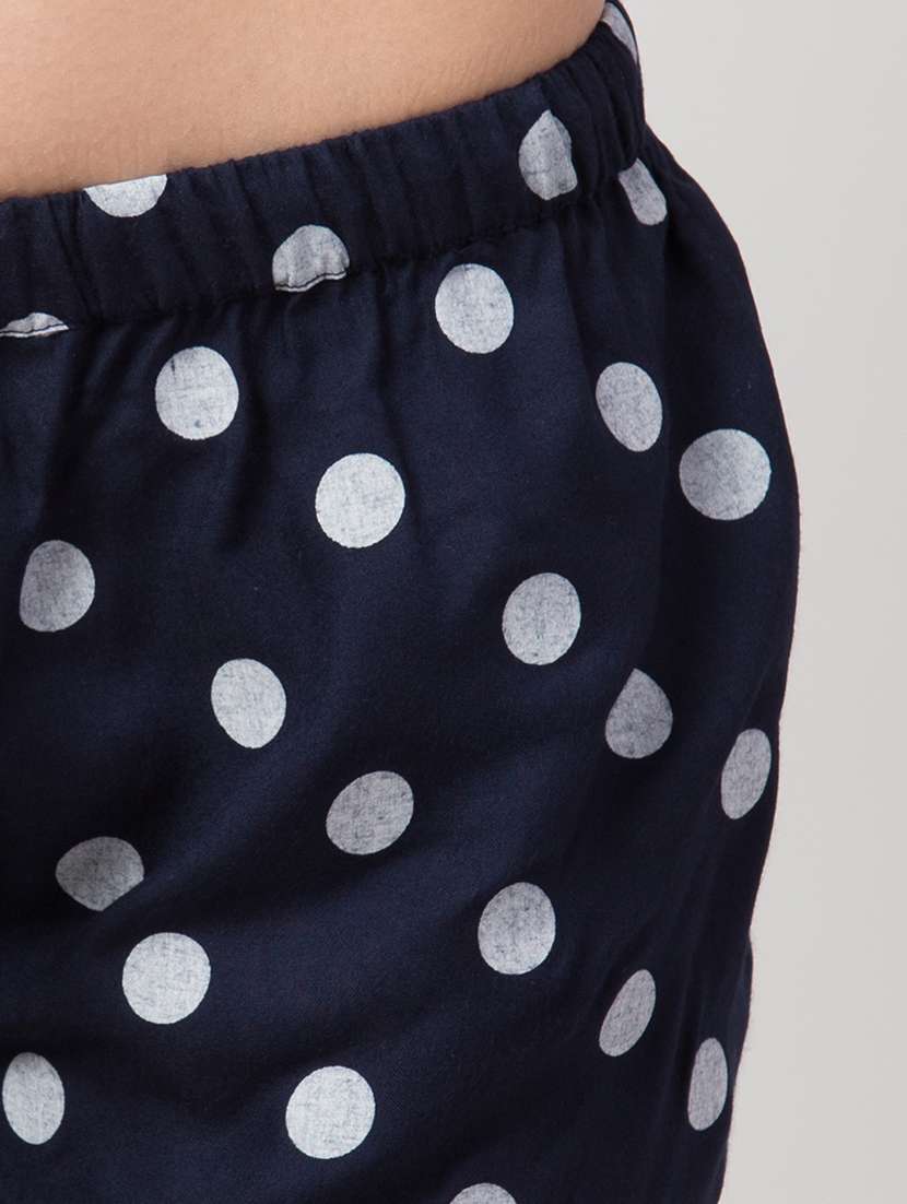 women navy blue polka dots printed regular shorts - 21058338 -  Standard Image - 5