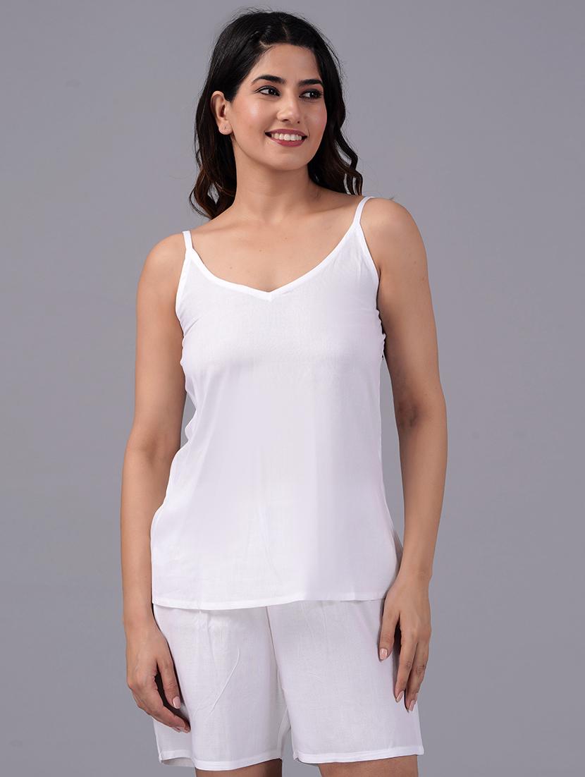 women solid nightwear shorts set - 21058702 - Standard Image - 3