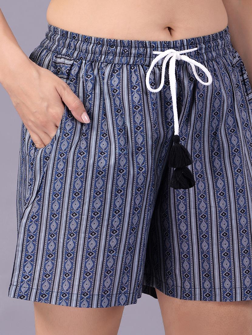 women grey printed regular shorts - 21058734 - Standard Image - 3