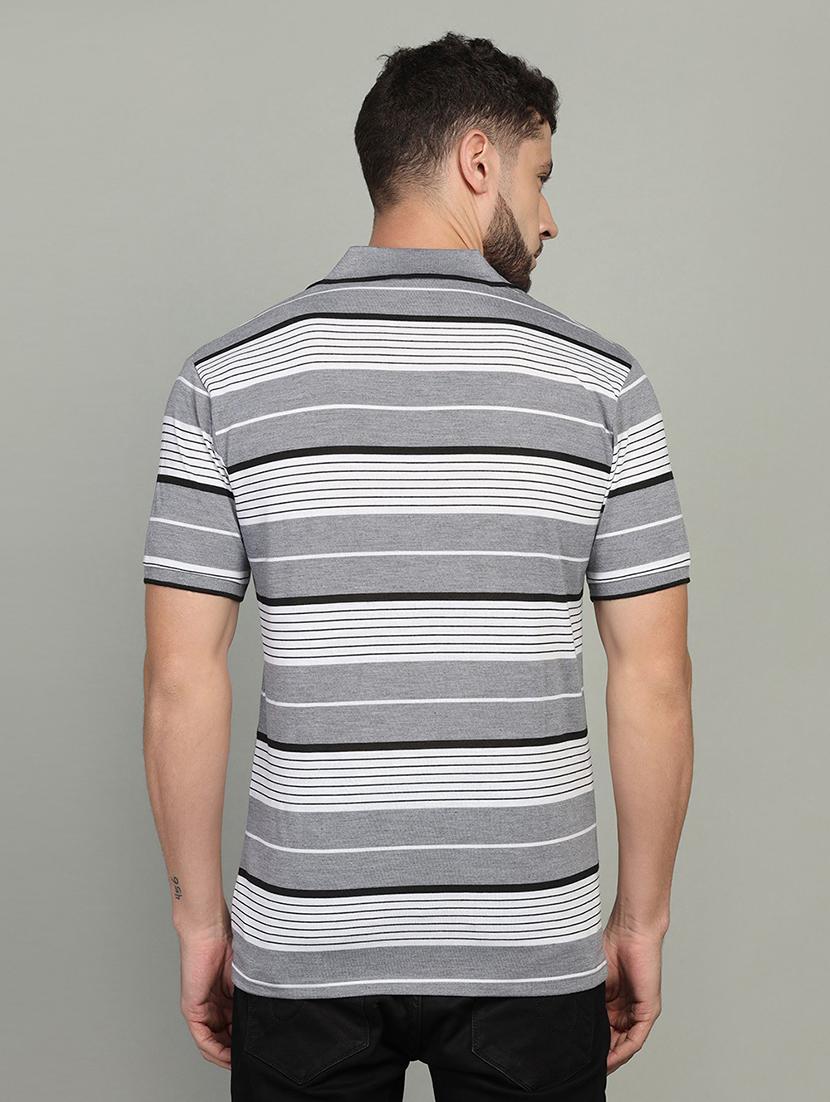 pack of 2 grey striped printed polo t-shirt - 21058781 - Standard Image - 3