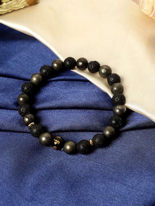 black crystal beaded bracelet - 21059231 -  Standard Image - 0