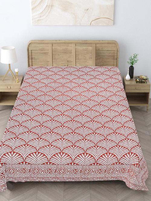 texstylers red cotton 260 tc printed 60 x 90 inches single bedsheet - 21059279 -  Standard Image - 0