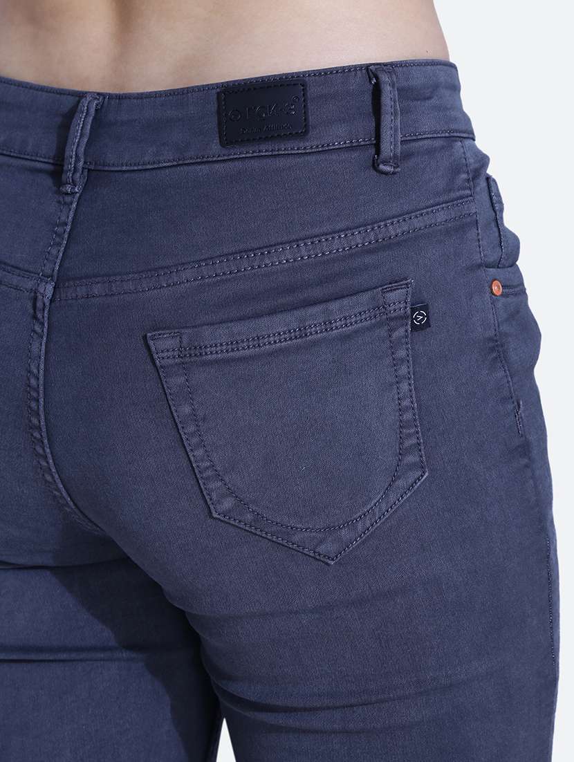 women solid blue denim jeans - 21059547 -  Standard Image - 5