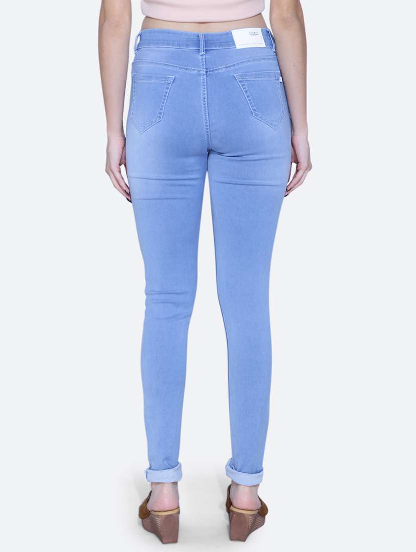 women solid light blue denim jeans - 21059577 -  Standard Image - 3