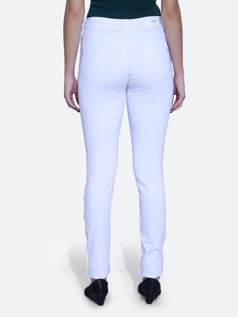 women solid optic white denim jeans - 21059650 - Standard Image - 3