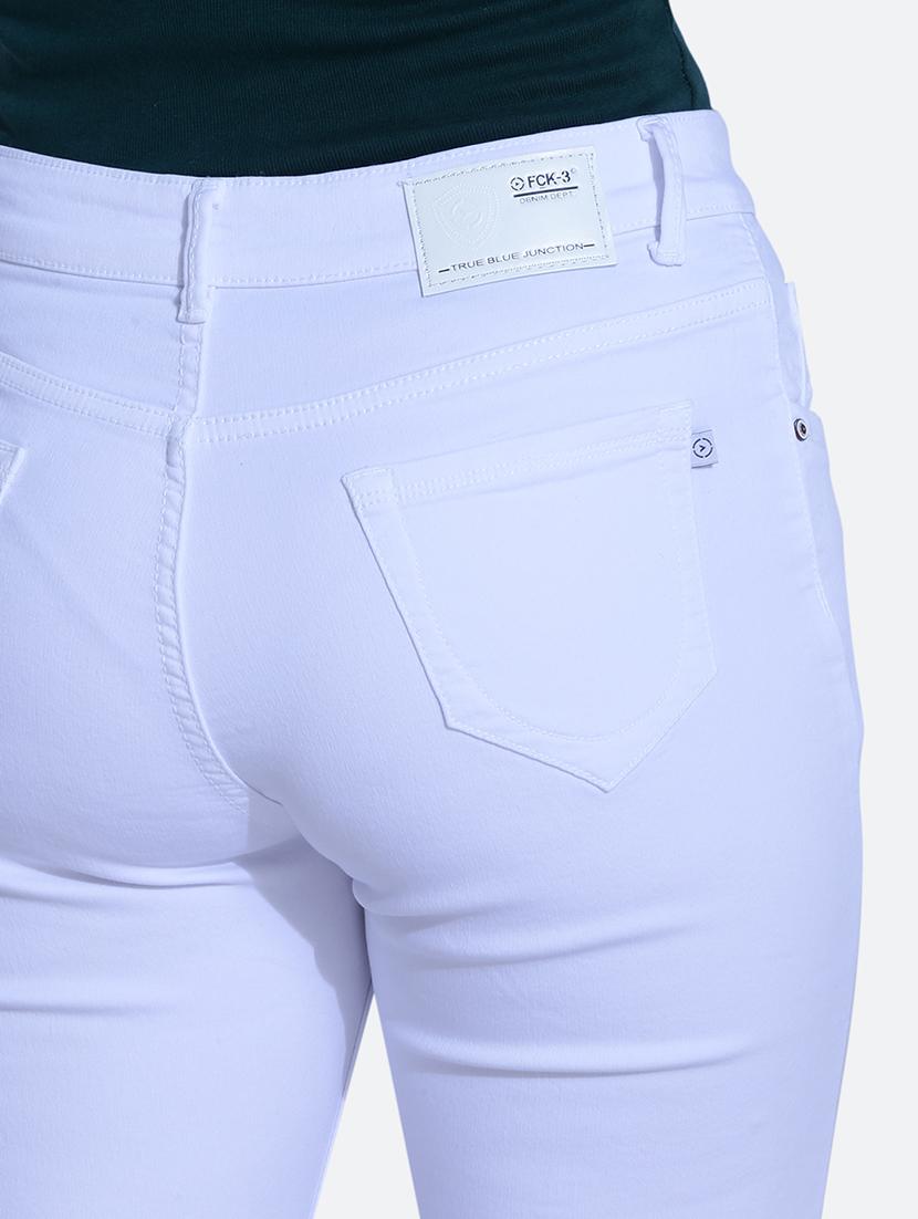 women solid optic white denim jeans - 21059650 - Standard Image - 5