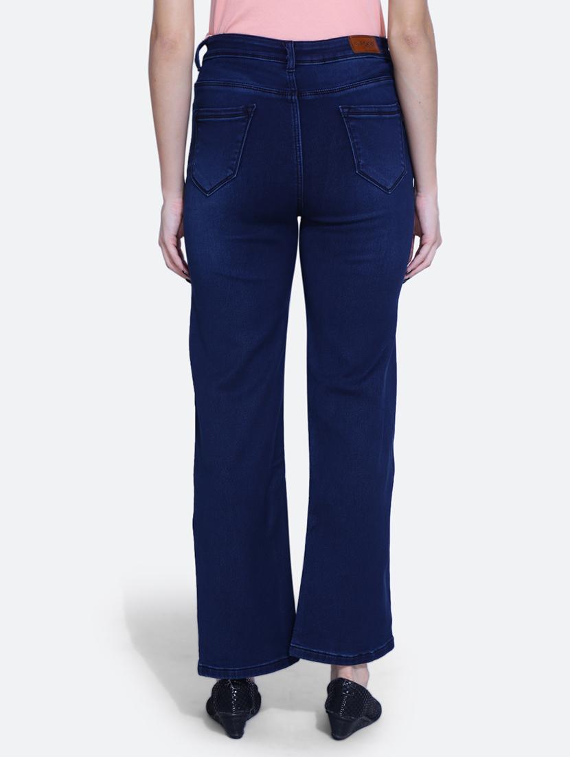 women solid navy blue denim jeans - 21059754 - Standard Image - 3