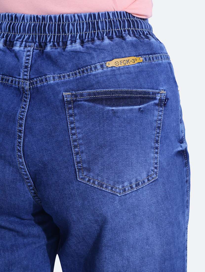 women blue distressed detailed denim jeans - 21059777 -  Standard Image - 5