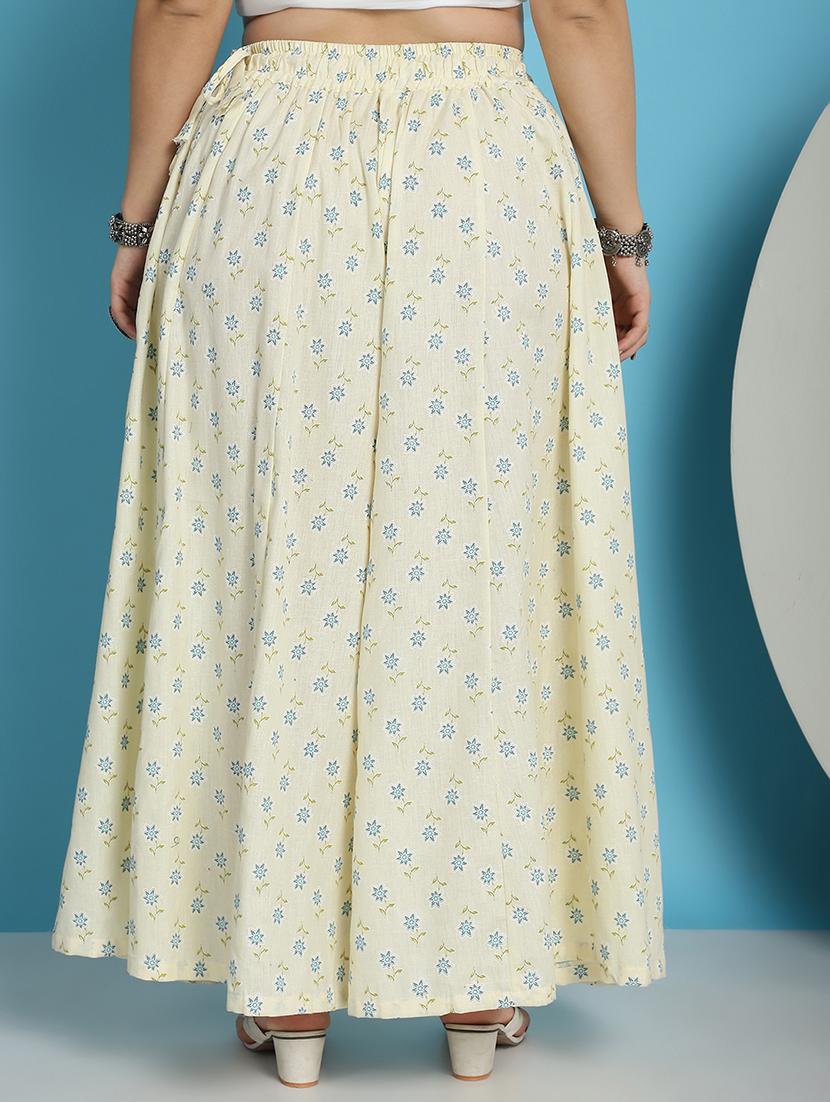 cream floral printed flared palazzo - 21059909 - Standard Image - 3