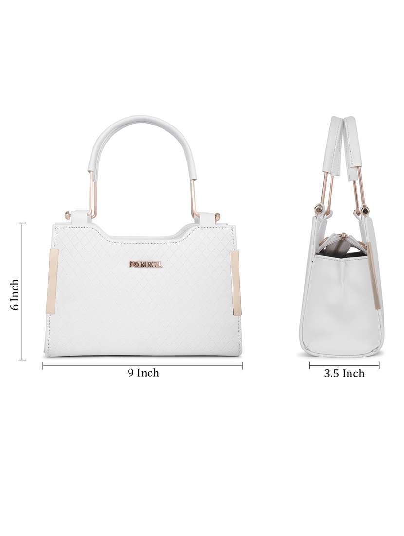 white textured handbag - 21060906 - Standard Image - 3