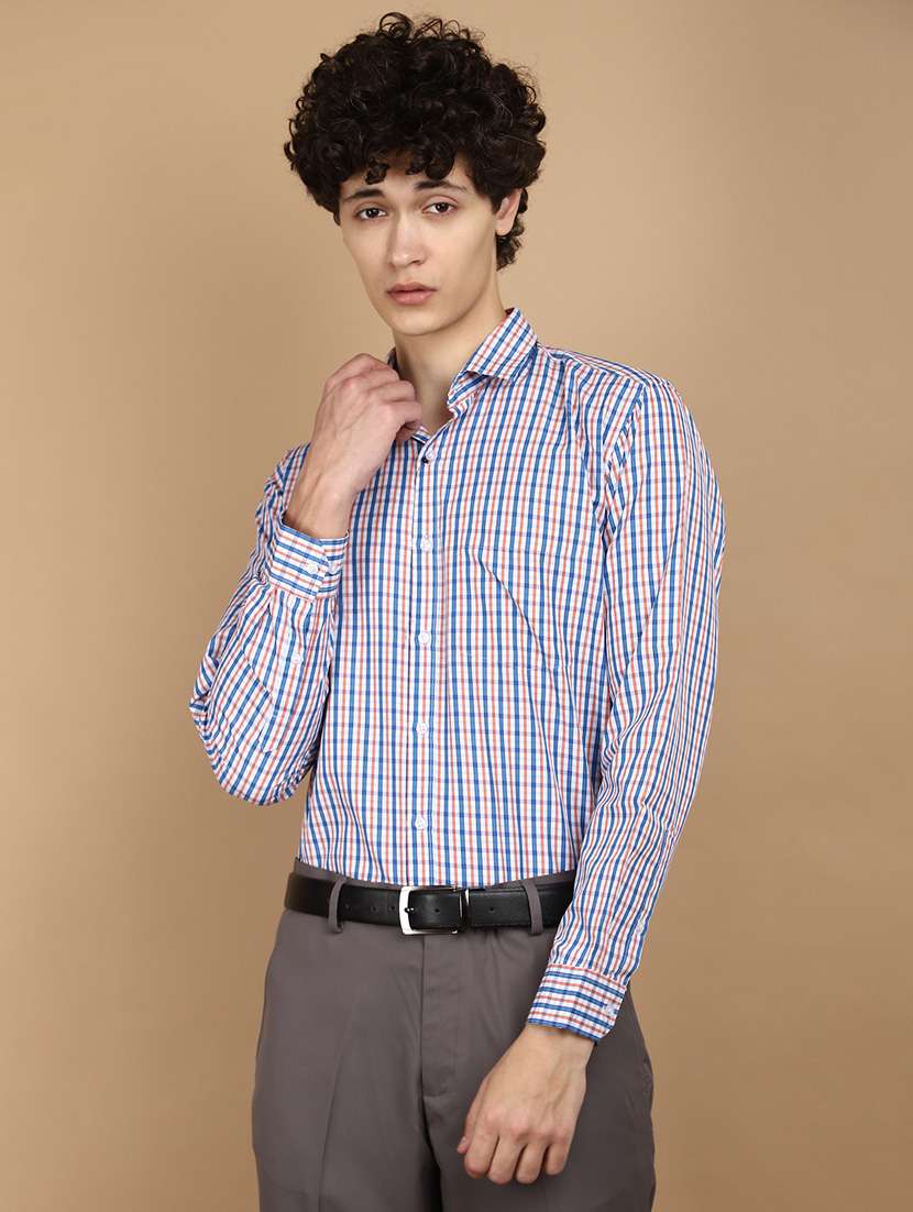 men checkered formal shirt