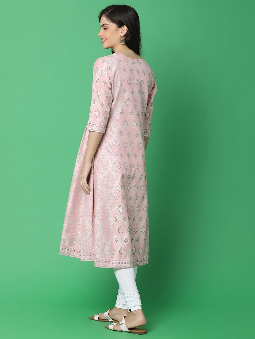 women three quarter sleeve flared kurta - 21061682 - Standard Image - 3