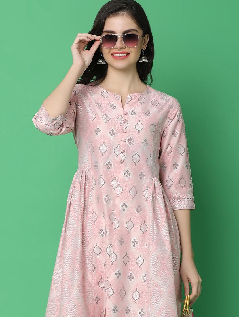 women three quarter sleeve flared kurta - 21061682 - Standard Image - 5