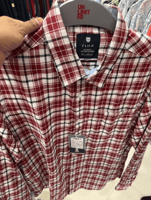 red amsler slub casual shirt - 21061753 - Standard Image - 0