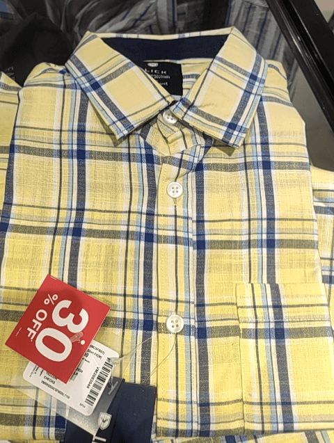 yellow amsler slub casual shirt - 21061754 - Standard Image - 0