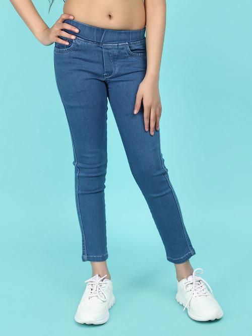 light blue cotton jegging - 21061757 - Standard Image - 0