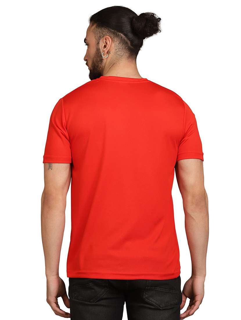 red cotton blend plain t-shirt - 21062092 -  Standard Image - 3