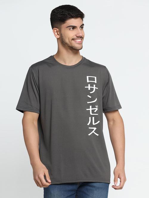 men round neck placement print t-shirt - 21062357 - Standard Image - 0