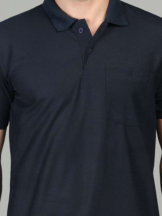 men solid short sleeve polo t-shirt - 21062528 - Standard Image - 3