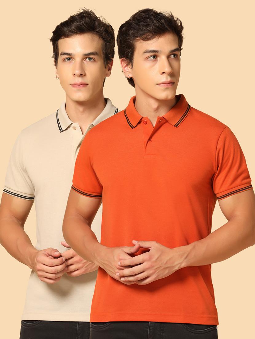 men multicolored solid set of 2 t-shirt - 21062643 -  Zoom Image - 0