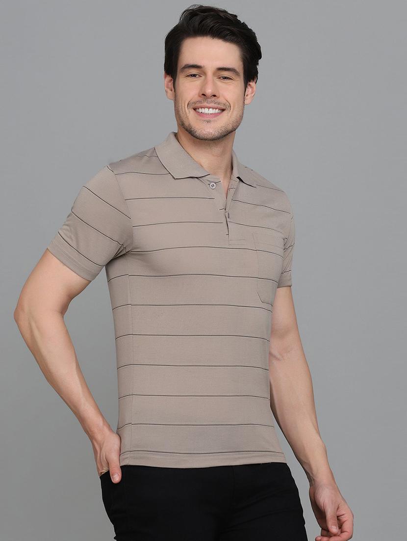 men striped cotton polo t-shirt - 21062965 - Zoom Image - 0