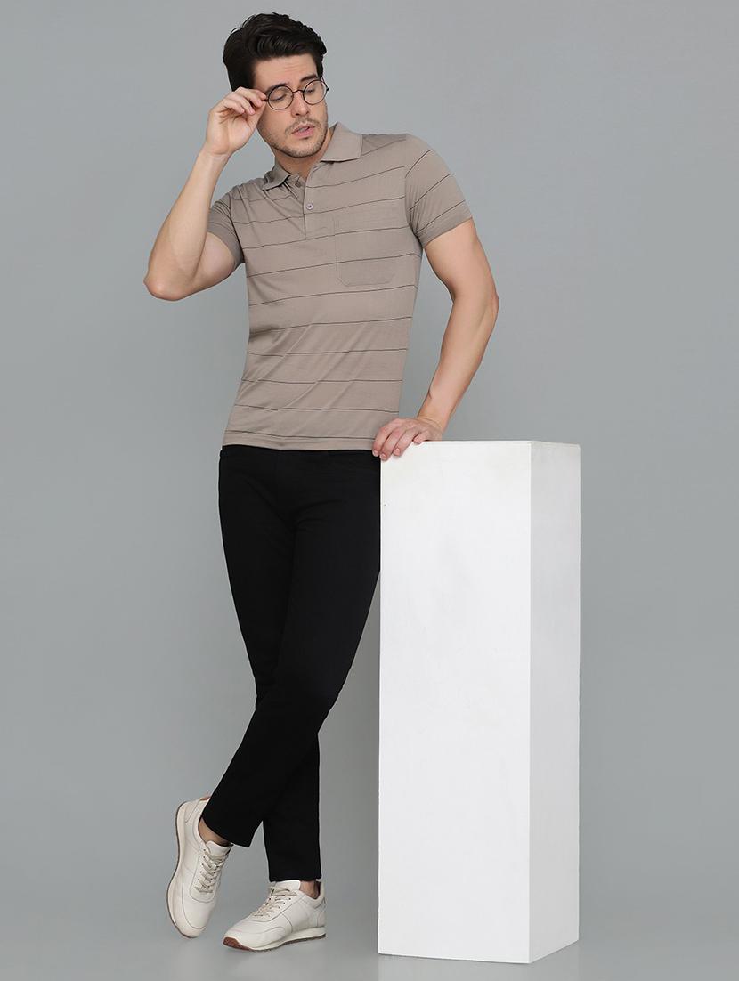 men striped cotton polo t-shirt - 21062965 - Standard Image - 3