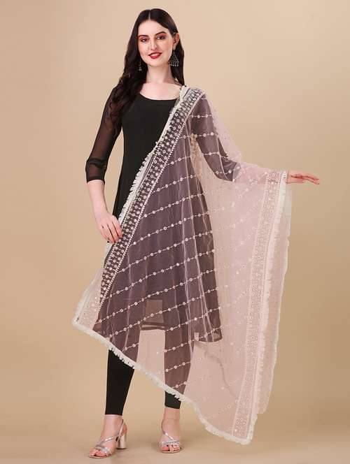 women pink embroidered dupatta - 21067041 - Standard Image - 0
