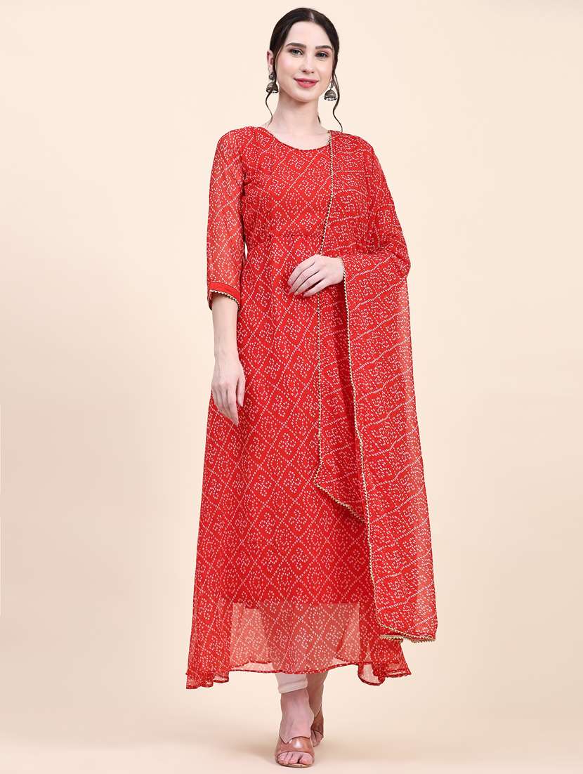 women three quarter sleeve kurta dupatta set - 21067136 - Zoom Image - 0