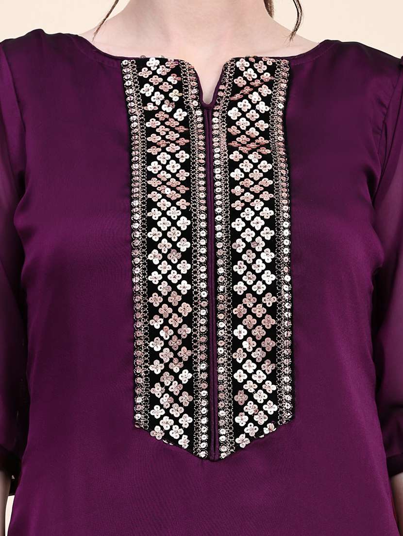 women puff sleeve kurta pant set - 21067142 -  Standard Image - 5