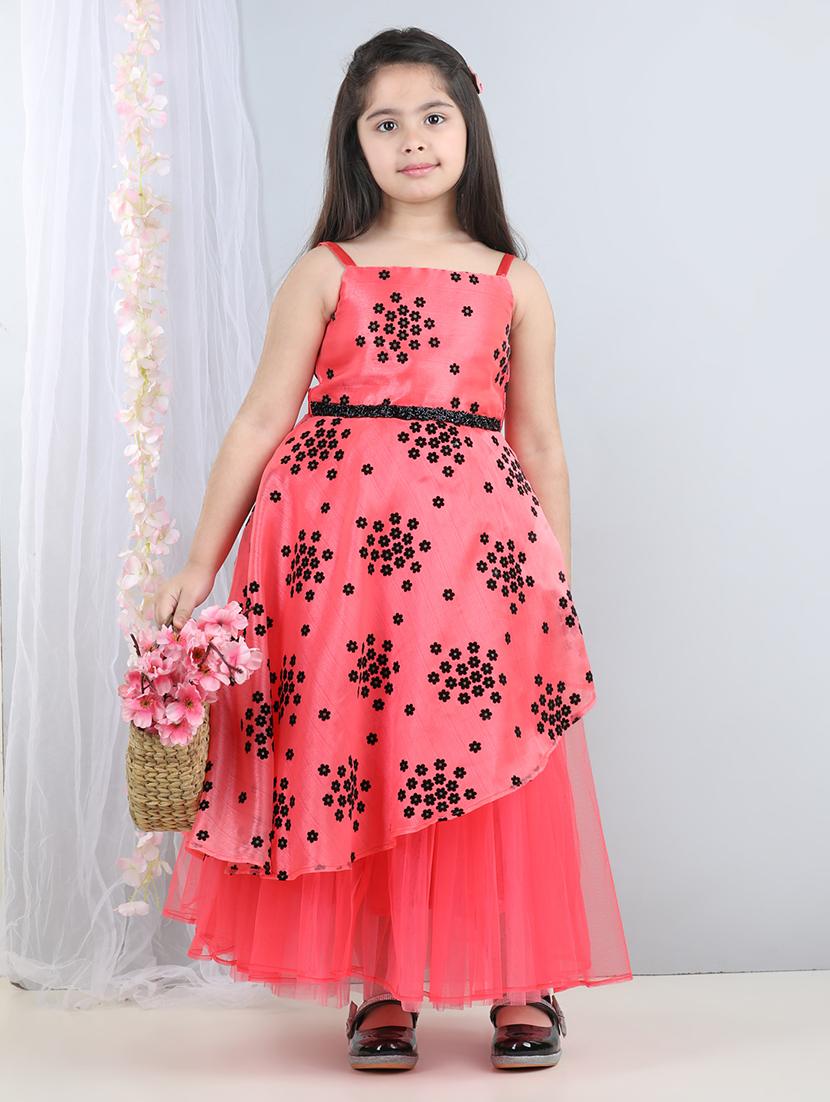 girls square neck embellished frock - 21067267 - Zoom Image - 0