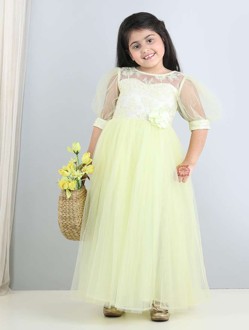 yellow embroidered frock - 21067276 - Zoom Image - 0