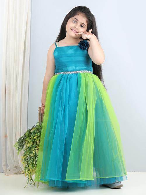 girls square neck net frocks - 21067320 -  Standard Image - 0