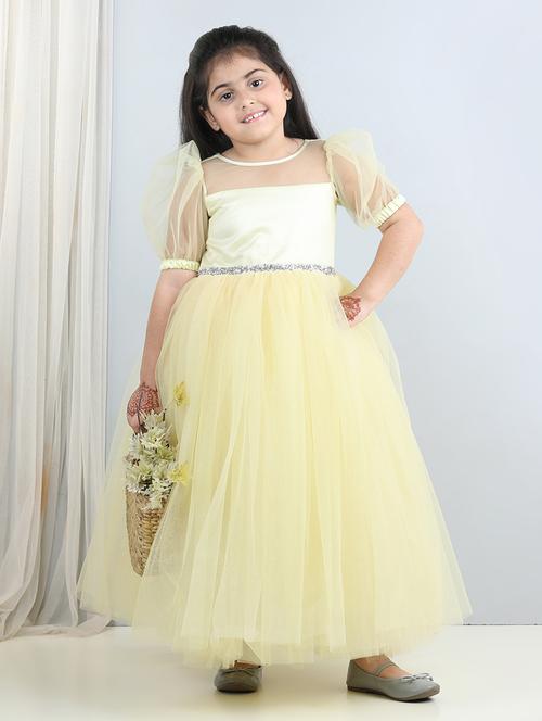 girls embellished net flare frock - 21067341 -  Standard Image - 0