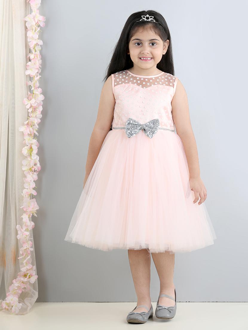 girls embellished net flare frock - 21067344 -  Zoom Image - 0