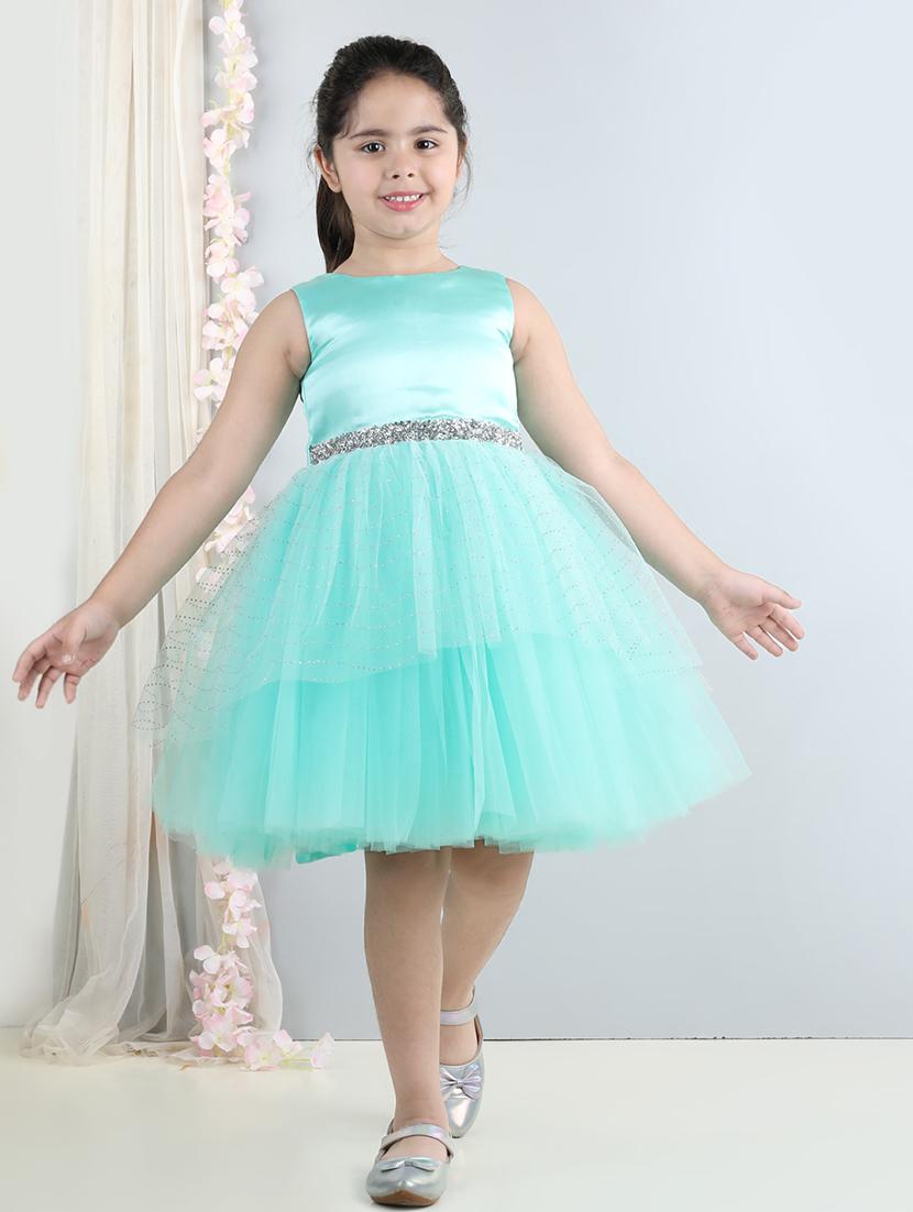 girls round neck net layered frock - 21067369 -  Zoom Image - 0