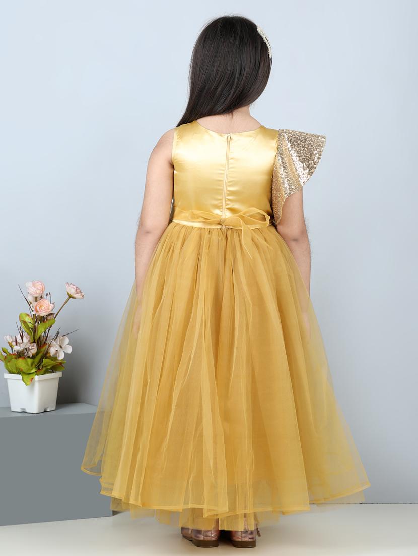 girls round neck net flare frock - 21067519 - Standard Image - 3