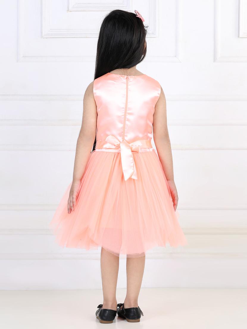 girls round neck net frock - 21067560 - Standard Image - 3