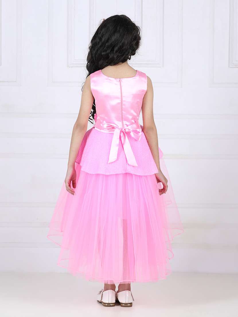 girls round neck net frock - 21067575 -  Standard Image - 3