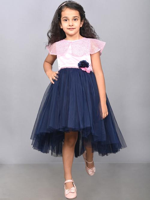 girls round neck net frock - 21067636 -  Standard Image - 0