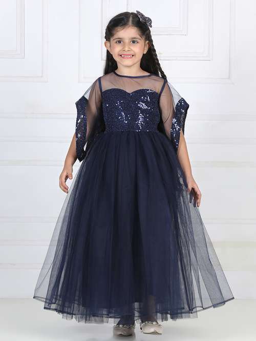 girls round neck net frocks - 21067678 -  Standard Image - 0