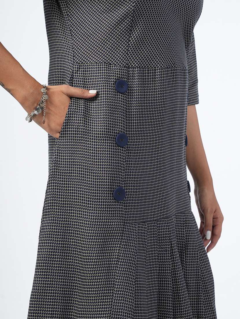 black self design a-line ethnic dress - 21067747 -  Standard Image - 5